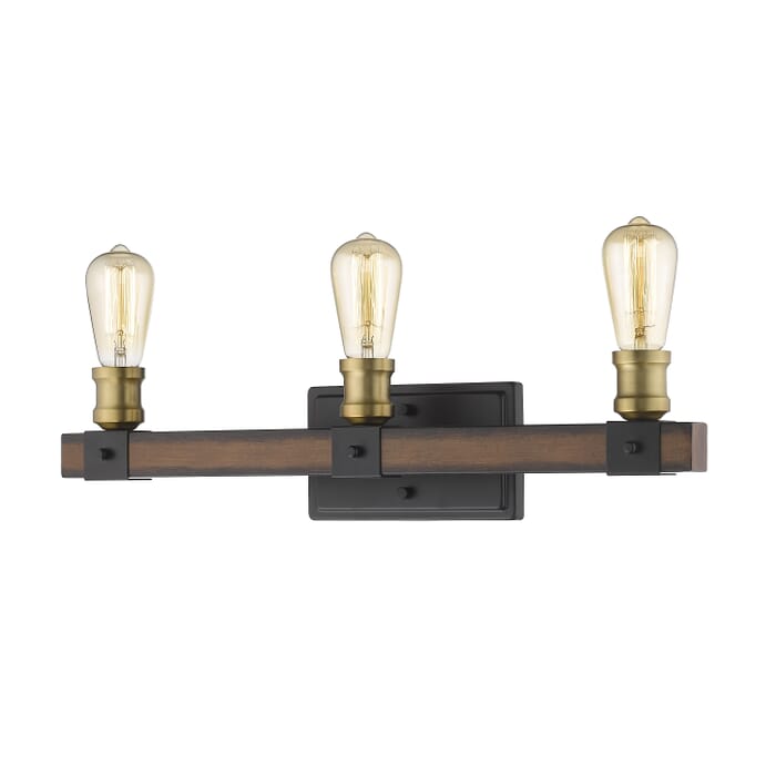 Z-Lite Kirkland 3-Light Bathroom Vanity Light In Rustic Mahogany Z-Lite Kirkland 3-Light Bathroom Vanity Light In Rustic Mahogany