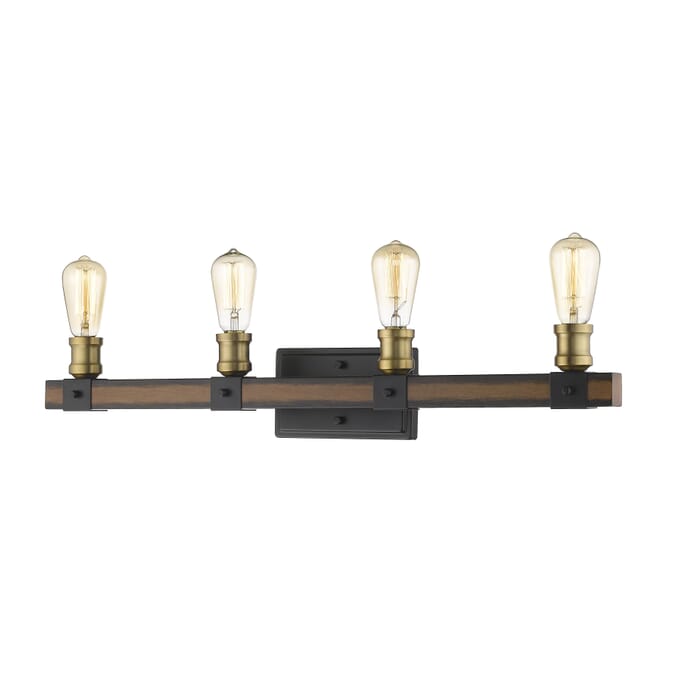 Z-Lite Kirkland 4-Light Bathroom Vanity Light In Rustic Mahogany Z-Lite Kirkland 4-Light Bathroom Vanity Light In Rustic Mahogany