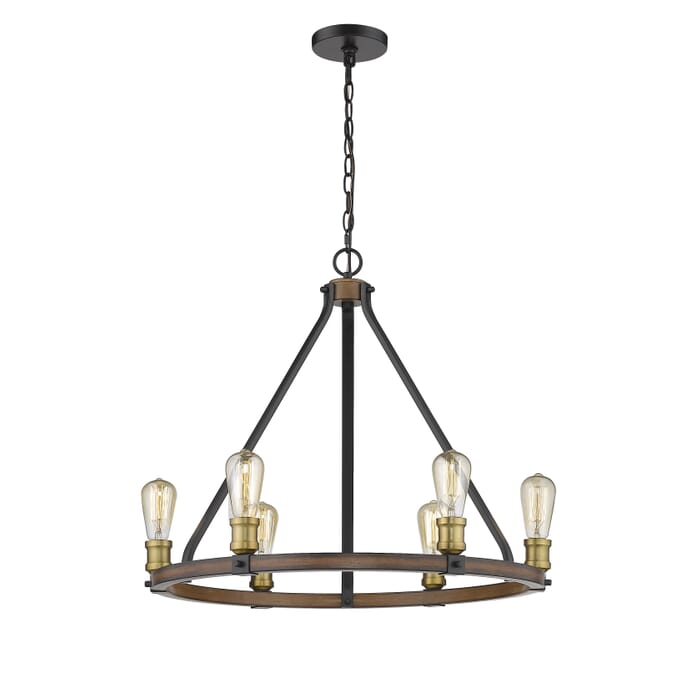 Z-Lite Kirkland 6-Light Chandelier In Rustic Mahogany Z-Lite Kirkland 6-Light Chandelier In Rustic Mahogany