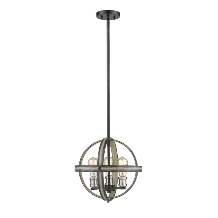 Z-Lite Kirkland 3-Light Pendant Light In Ashen Barnboard Z-Lite Kirkland 3-Light Pendant Light In Ashen Barnboard