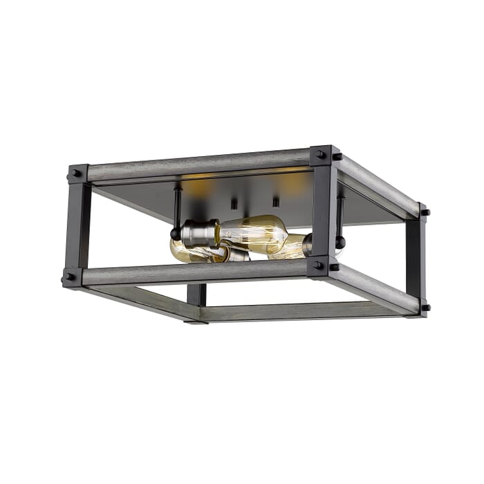 Z-Lite Kirkland 3-Light Flush Mount Ceiling Light In Ashen Barnboard Z-Lite Kirkland 3-Light Flush Mount Ceiling Light In Ashen Barnboard
