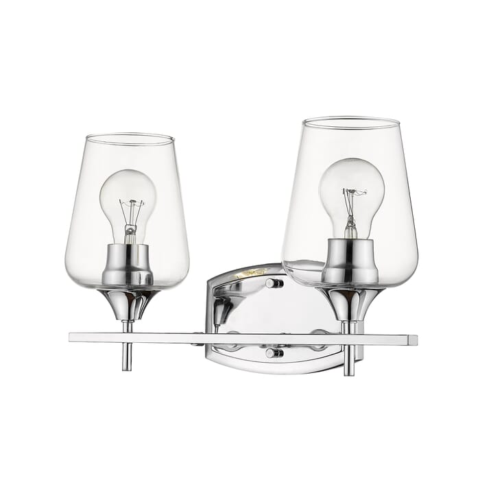 Z-Lite Joliet 2-Light Bathroom Vanity Light In Chrome Z-Lite Joliet 2-Light Bathroom Vanity Light In Chrome