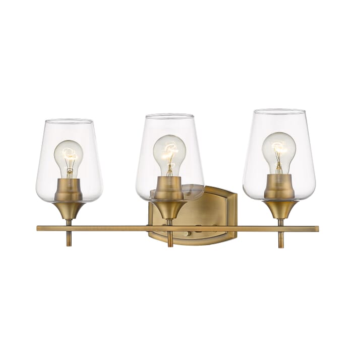 Z-Lite Joliet 3-Light Bathroom Vanity Light In Olde Brass Z-Lite Joliet 3-Light Bathroom Vanity Light In Olde Brass