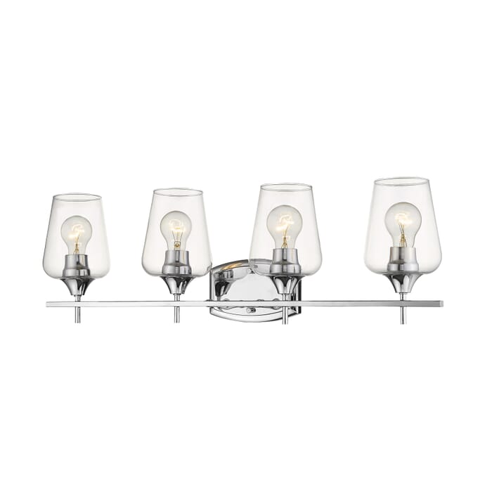 Z-Lite Joliet 4-Light Bathroom Vanity Light In Chrome Z-Lite Joliet 4-Light Bathroom Vanity Light In Chrome