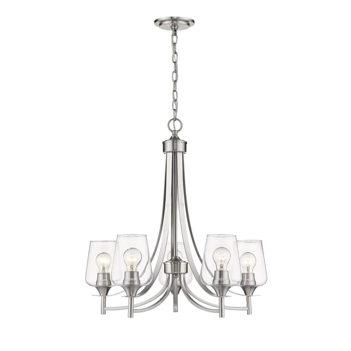 Z-Lite Joliet 5-Light Chandelier In Brushed Nickel Z-Lite Joliet 5-Light Chandelier In Brushed Nickel