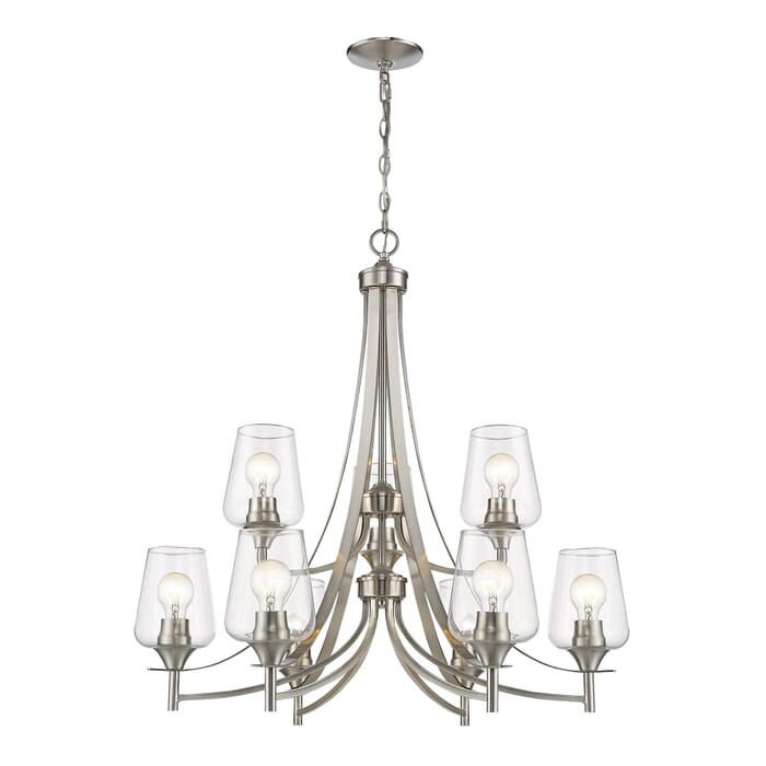 Z-Lite Joliet 9-Light Chandelier In Brushed Nickel Z-Lite Joliet 9-Light Chandelier In Brushed Nickel