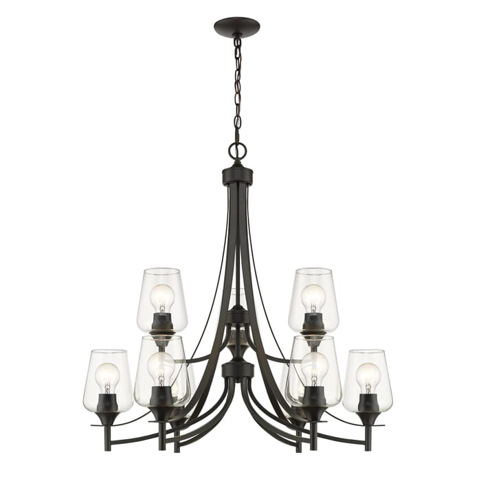 Z-Lite Joliet 9-Light Chandelier In Matte Black Z-Lite Joliet 9-Light Chandelier In Matte Black