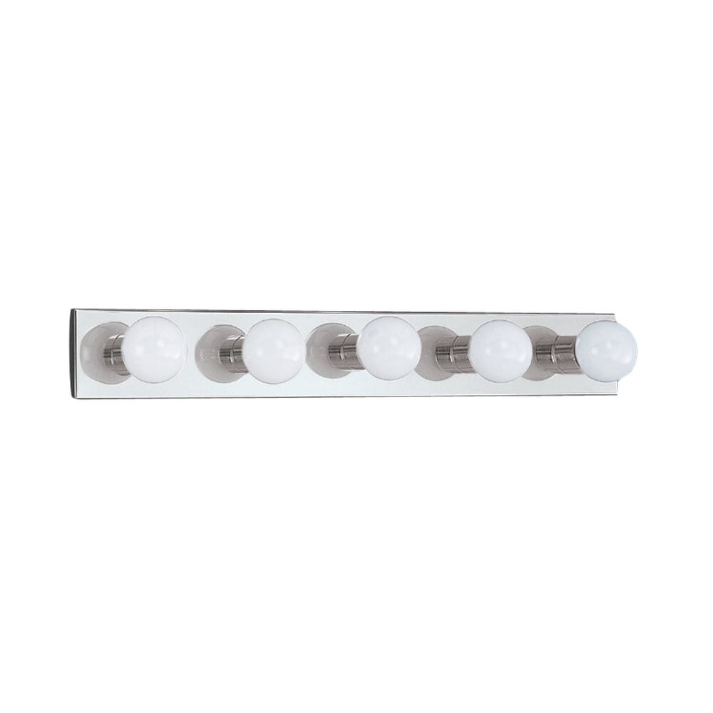 Center Stage 5-Light Bathroom Vanity Light in Chrome