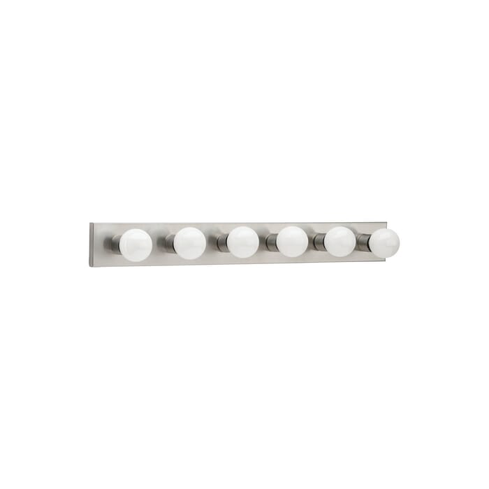 Sea Gull Center Stage 6-Light 36" Bathroom Vanity Light in Brushed Stainless Sea Gull Center Stage 6-Light 36" Bathroom Vanity Light in Brushed Stainless