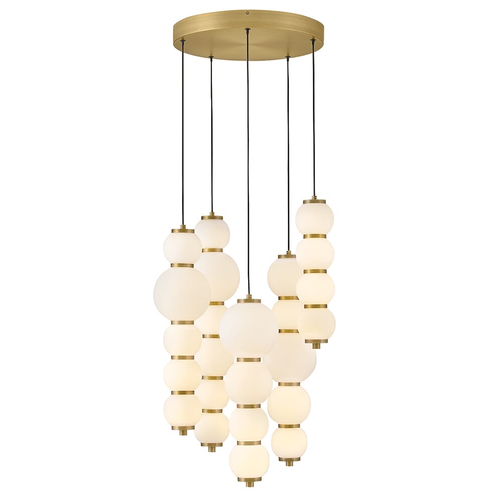 Lacquered Brass LED Chandelier from the Trigo Collection