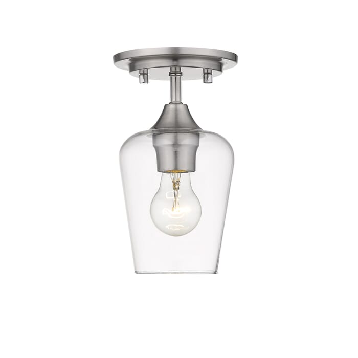 Z-Lite Joliet 1-Light Flush Mount Ceiling Light In Brushed Nickel Z-Lite Joliet 1-Light Flush Mount Ceiling Light In Brushed Nickel