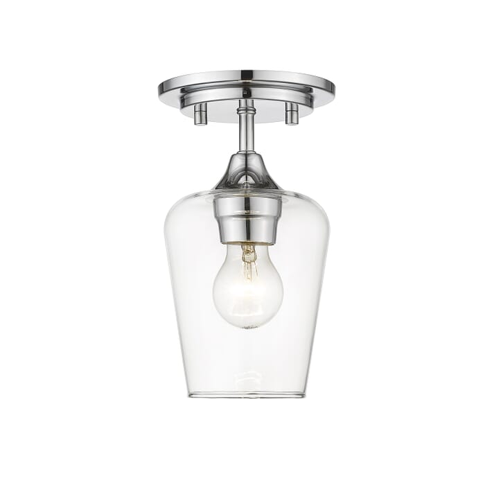 Z-Lite Joliet 1-Light Flush Mount Ceiling Light In Chrome Z-Lite Joliet 1-Light Flush Mount Ceiling Light In Chrome