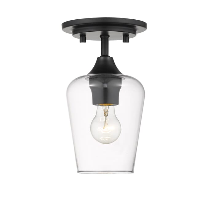 Z-Lite Joliet 1-Light Flush Mount Ceiling Light In Matte Black Z-Lite Joliet 1-Light Flush Mount Ceiling Light In Matte Black