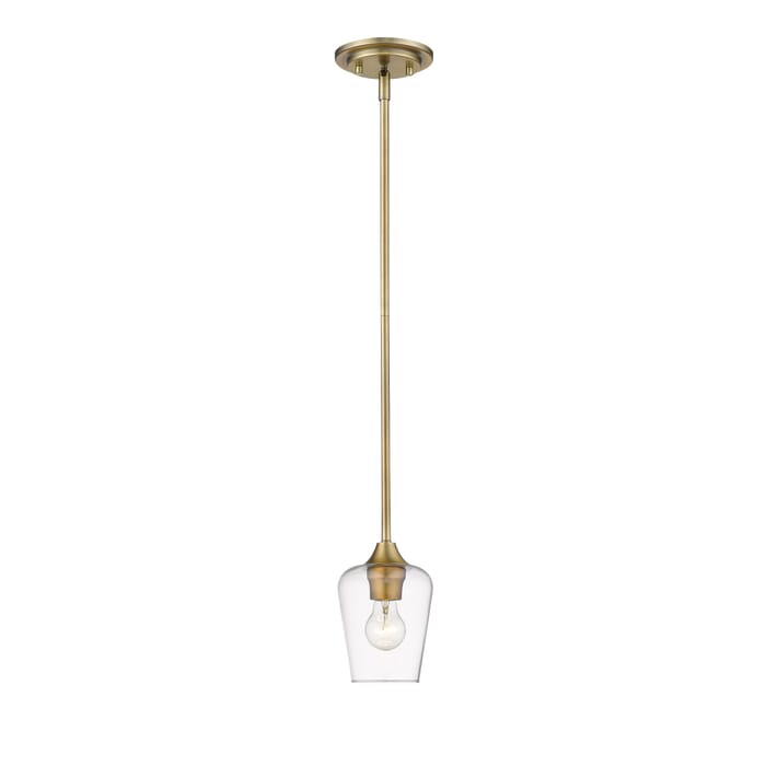 Z-Lite Joliet 1-Light Mini Pendant Light In Olde Brass Z-Lite Joliet 1-Light Mini Pendant Light In Olde Brass