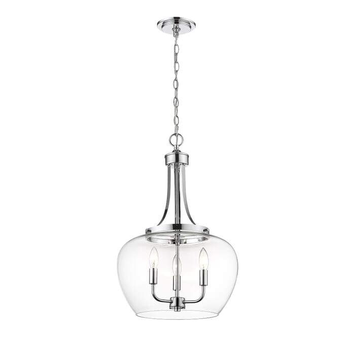 Z-Lite Joliet 3-Light Pendant Light In Chrome Z-Lite Joliet 3-Light Pendant Light In Chrome