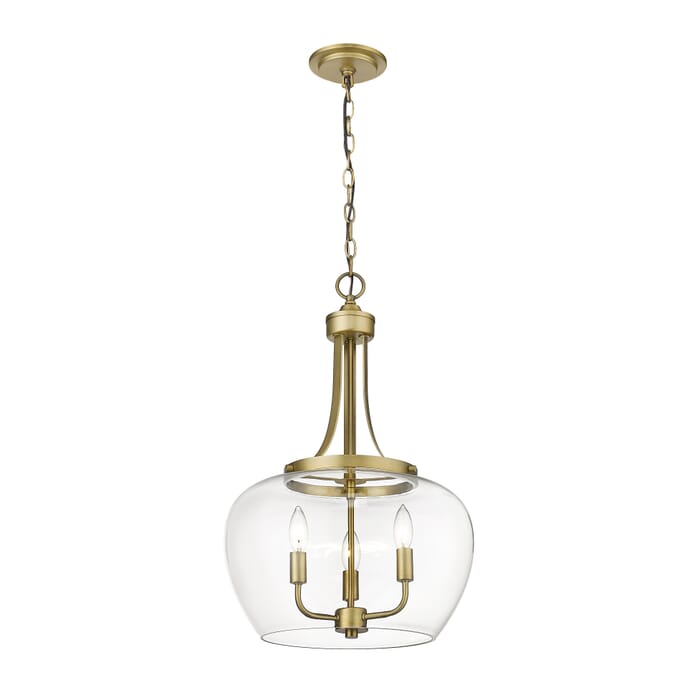 Z-Lite Joliet 3-Light Pendant Light In Olde Brass Z-Lite Joliet 3-Light Pendant Light In Olde Brass