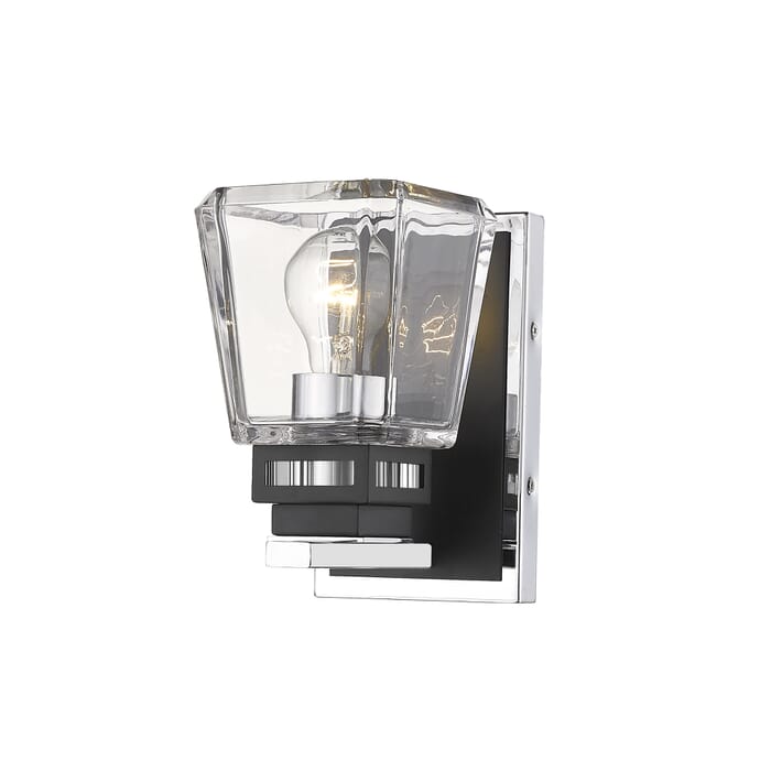 Z-Lite Jackson 1-Light Wall Sconce In Chrome With Matte Black Z-Lite Jackson 1-Light Wall Sconce In Chrome With Matte Black