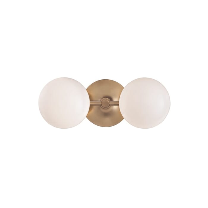 Hudson Valley Fleming 2-Light 13" Bathroom Vanity Light in Aged Brass Hudson Valley Fleming 2-Light 13" Bathroom Vanity Light in Aged Brass