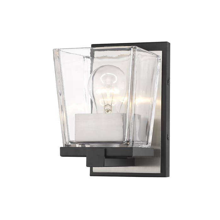 Z-Lite Bleeker Street 1-Light Wall Sconce In Matte Black With Brushed Nickel Z-Lite Bleeker Street 1-Light Wall Sconce In Matte Black With Brushed Nickel