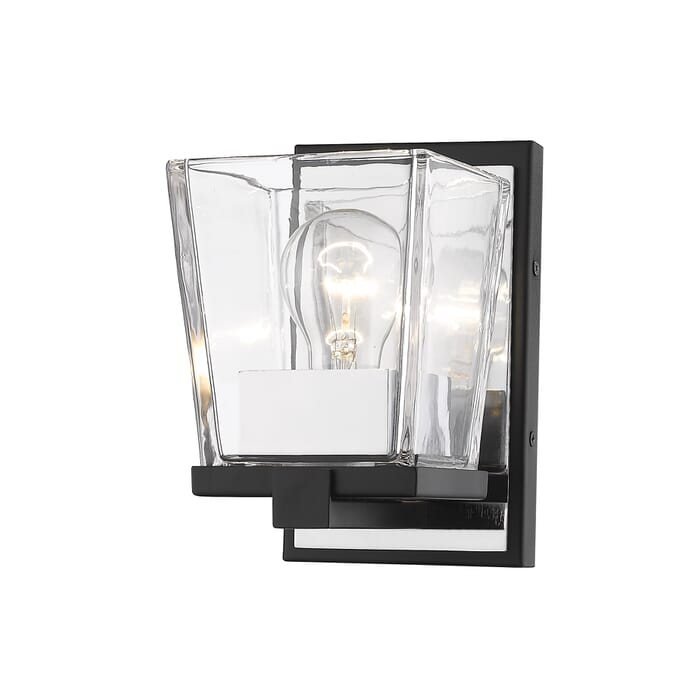 Z-Lite Bleeker Street 1-Light Wall Sconce In Matte Black With Chrome Z-Lite Bleeker Street 1-Light Wall Sconce In Matte Black With Chrome