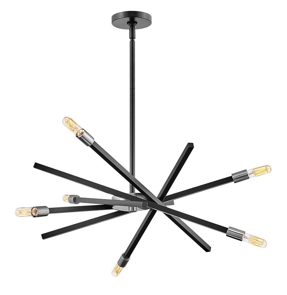 Satin Black LED Chandelier from the Archer Collection
