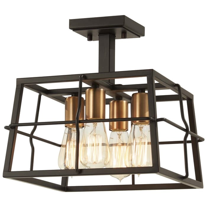 Minka Lavery Keeley Calle 4-Light 13" Ceiling Light in Painted Bronze with Natural Brush Minka Lavery Keeley Calle 4-Light 13" Ceiling Light in Painted Bronze with Natural Brush