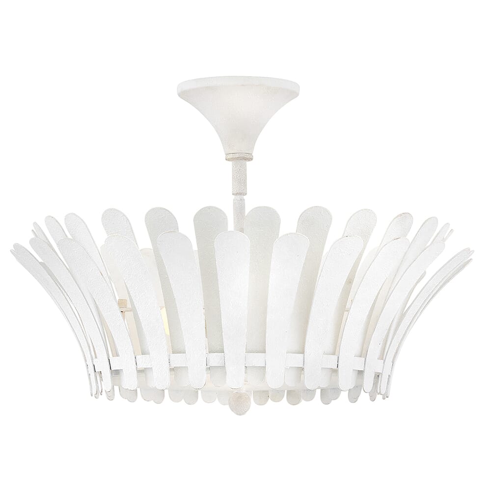 Textured Plaster LED Semi-Flush Mount from the Reina Collection