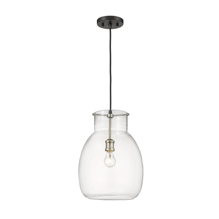 Z-Lite Bella 1-Light Pendant Light In Matte Black With Brushed Nickel Z-Lite Bella 1-Light Pendant Light In Matte Black With Brushed Nickel
