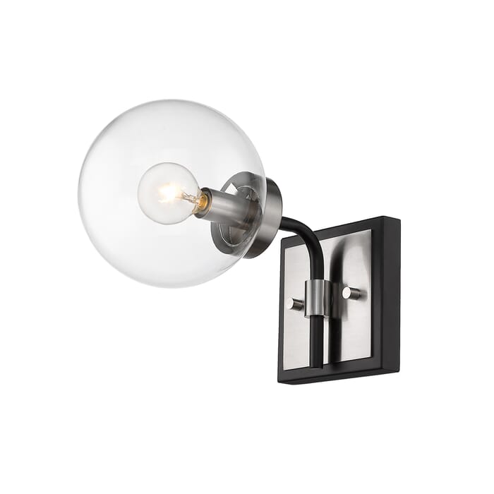 Z-Lite Parsons 1-Light Wall Sconce In Matte Black With Brushed Nickel Z-Lite Parsons 1-Light Wall Sconce In Matte Black With Brushed Nickel