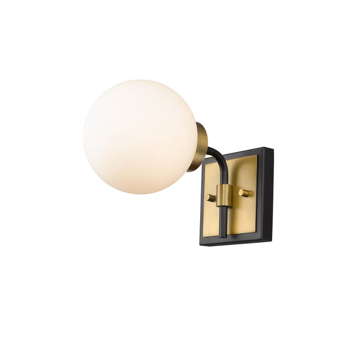 Z-Lite Parsons 1-Light Wall Sconce In Matte Black With Olde Brass Z-Lite Parsons 1-Light Wall Sconce In Matte Black With Olde Brass