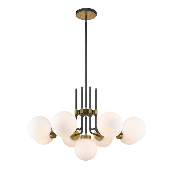 Z-Lite Parsons 9-Light Chandelier In Matte Black With Olde Brass Z-Lite Parsons 9-Light Chandelier In Matte Black With Olde Brass