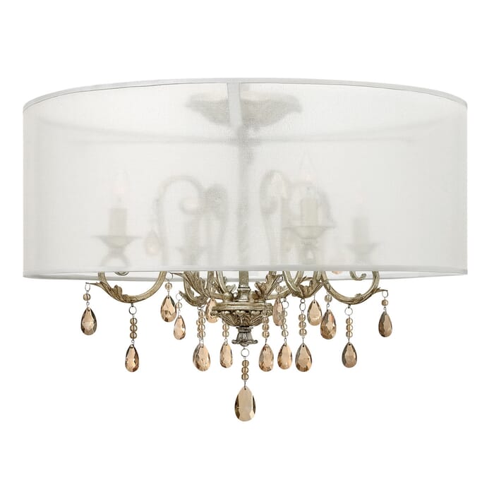 Hinkley Carlton 4-Light Semi-Flush Ceiling Light in Silver Leaf Hinkley Carlton 4-Light Semi-Flush Ceiling Light in Silver Leaf