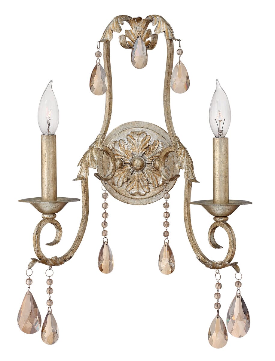 Carlton 2-Light Wall Sconce In Silver Leaf