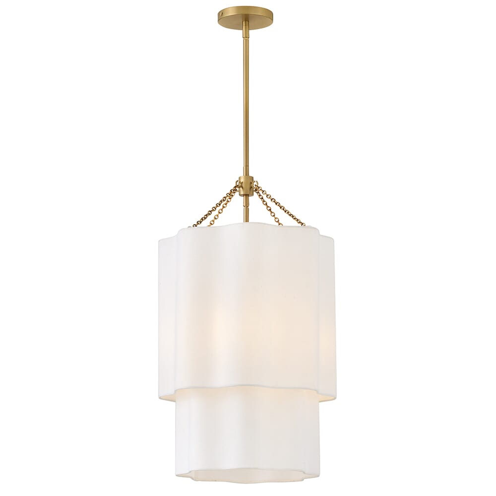 Lacquered Brass LED Pendant from the Gwen Collection