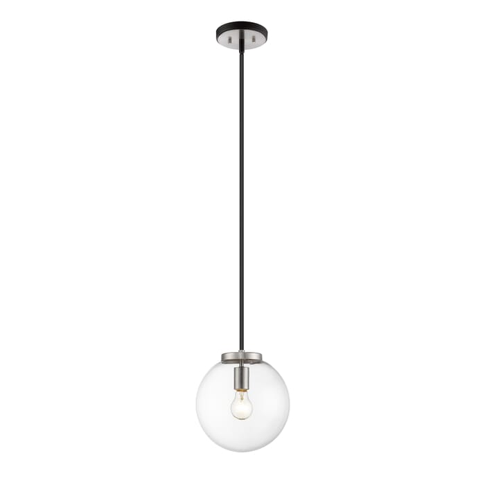 Z-Lite Parsons 1-Light Pendant Light In Matte Black With Brushed Nickel Z-Lite Parsons 1-Light Pendant Light In Matte Black With Brushed Nickel