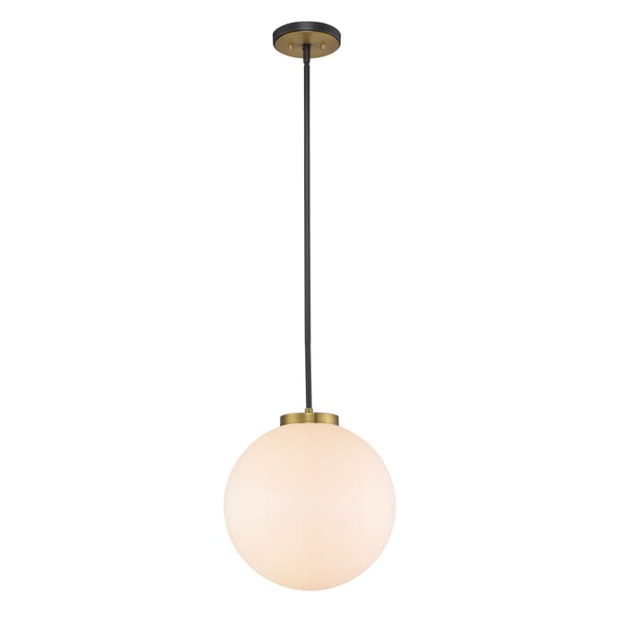 Z-Lite Parsons 1-Light Pendant Light In Matte Black With Olde Brass Z-Lite Parsons 1-Light Pendant Light In Matte Black With Olde Brass
