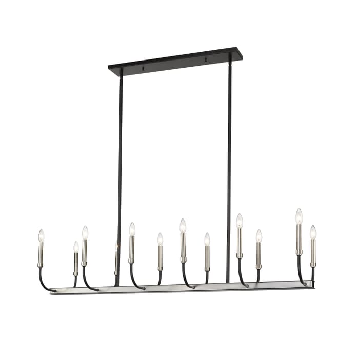 Z-Lite Haylie 12-Light Chandelier In Matte Black With Brushed Nickel Z-Lite Haylie 12-Light Chandelier In Matte Black With Brushed Nickel