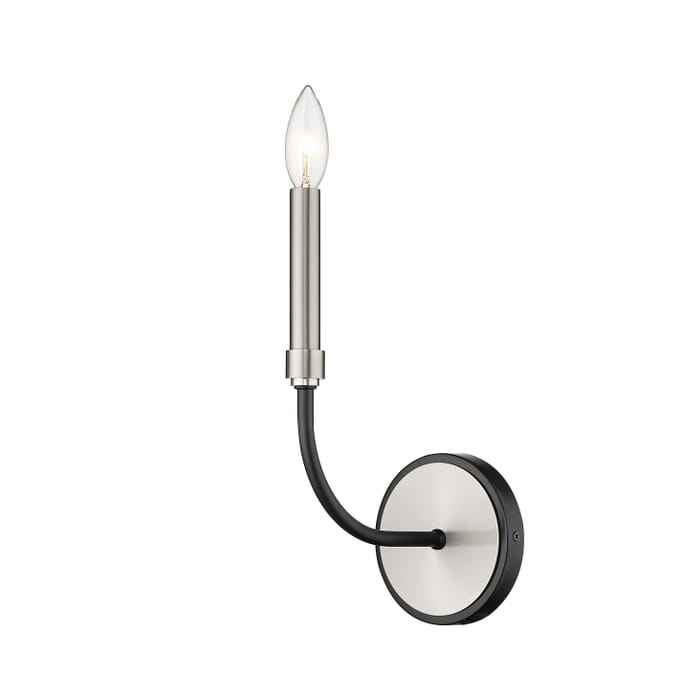 Z-Lite Haylie 1-Light Wall Sconce In Matte Black With Brushed Nickel Z-Lite Haylie 1-Light Wall Sconce In Matte Black With Brushed Nickel