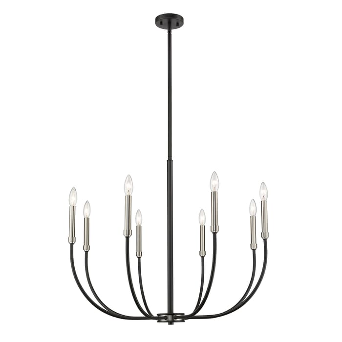Z-Lite Haylie 8-Light Chandelier In Matte Black With Brushed Nickel Z-Lite Haylie 8-Light Chandelier In Matte Black With Brushed Nickel