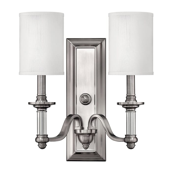 Hinkley Sussex 2-Light Sconce in Brushed Nickel Hinkley Sussex 2-Light Sconce in Brushed Nickel