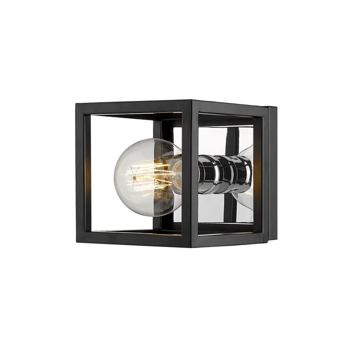 Z-Lite Kube 1-Light Wall Sconce In Matte Black With Chrome Z-Lite Kube 1-Light Wall Sconce In Matte Black With Chrome