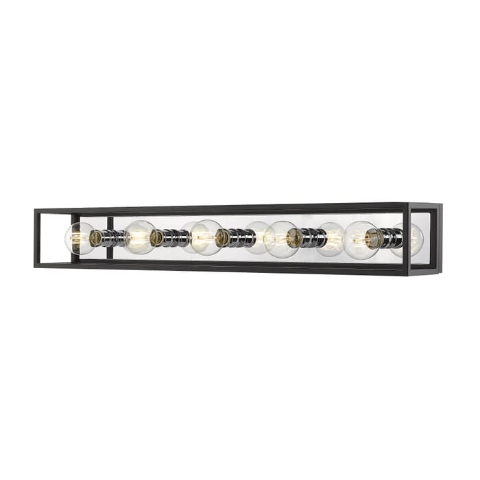Z-Lite Kube 5-Light Bathroom Vanity Light In Matte Black With Chrome Z-Lite Kube 5-Light Bathroom Vanity Light In Matte Black With Chrome