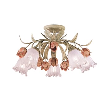 Crystorama Southport 5-Light 22" Ceiling Light in Sage And Rose