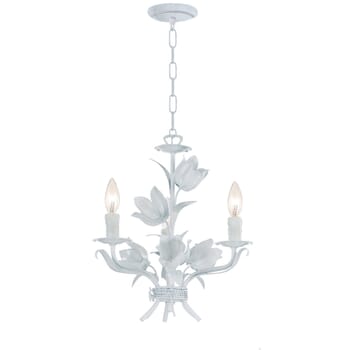 Crystorama Southport 3-Light 15" Mini Chandelier in Wet White