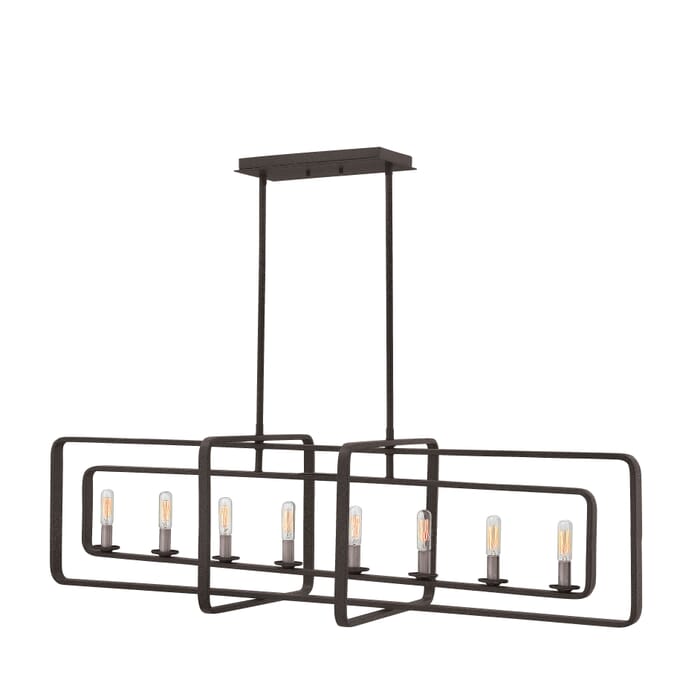 Hinkley Quentin 8-Light Stem Hung Linear in Aged Zinc Hinkley Quentin 8-Light Stem Hung Linear in Aged Zinc