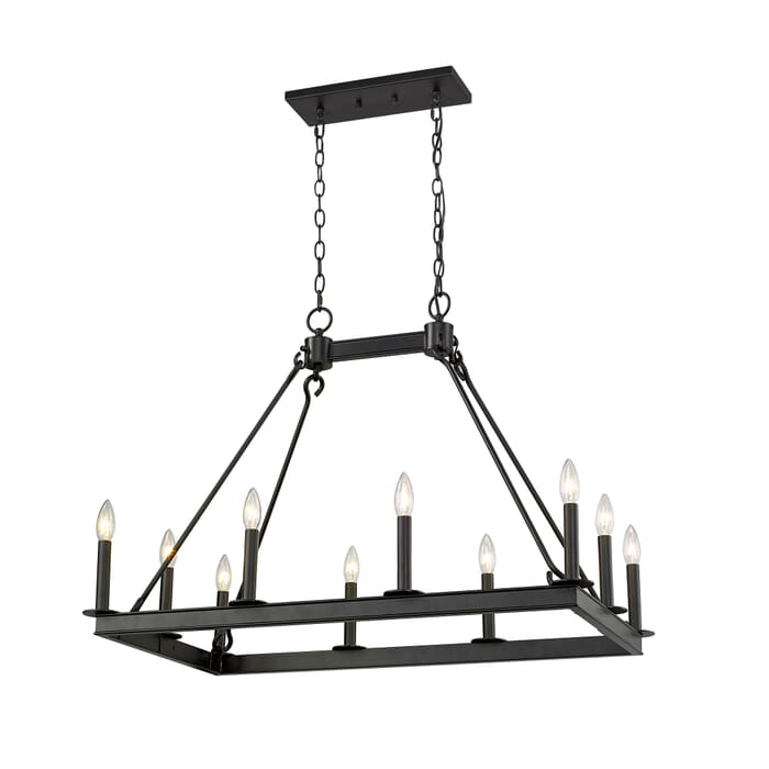 Z-Lite Barclay 10-Light Chandelier In Matte Black Z-Lite Barclay 10-Light Chandelier In Matte Black