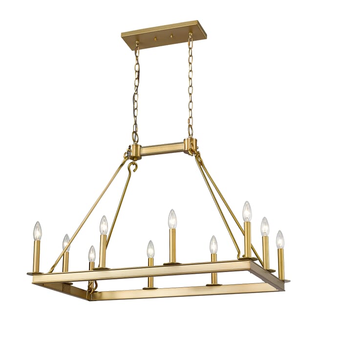 Z-Lite Barclay 10-Light Chandelier In Olde Brass Z-Lite Barclay 10-Light Chandelier In Olde Brass