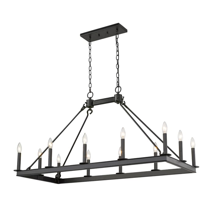 Z-Lite Barclay 12-Light Chandelier In Matte Black Z-Lite Barclay 12-Light Chandelier In Matte Black