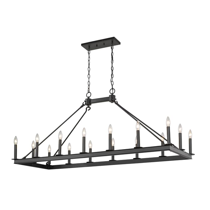 Z-Lite Barclay 16-Light Chandelier In Matte Black Z-Lite Barclay 16-Light Chandelier In Matte Black