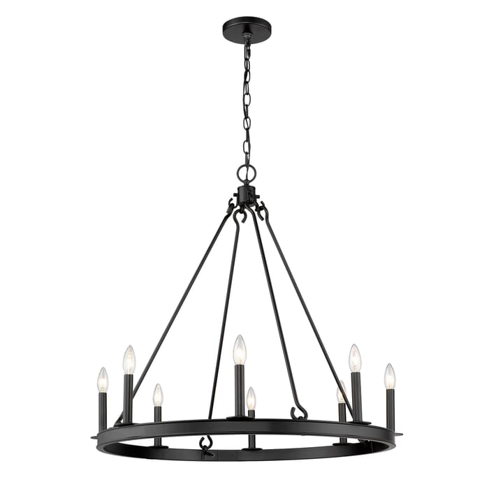Z-Lite Barclay 8-Light Chandelier In Matte Black Z-Lite Barclay 8-Light Chandelier In Matte Black